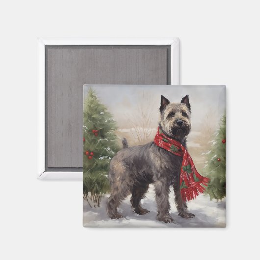 Chesapeake-hond in Sneeuw Kerstmis Magneet (Voorkant / Achterkant)