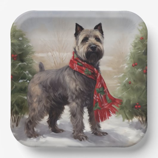 Chesapeake Hond in Sneeuw Kerstmis Papieren Bordje (Voorkant)