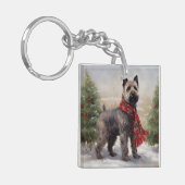 Chesapeake Hond in Sneeuw Kerstmis Sleutelhanger (Voorkant Links)