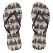 Chesapeake Hond in Sneeuw Kerstmis Teenslippers (Voetbed)