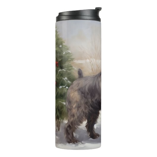 Chesapeake Hond in Sneeuw Kerstmis Thermosbeker (Gedraaid links)