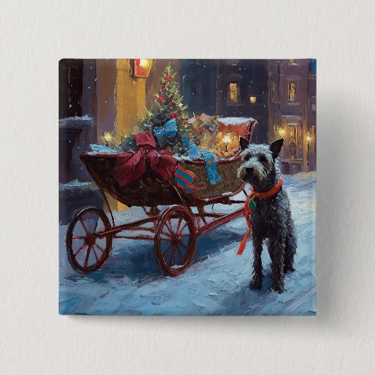 Chesapeake Kerst Feestelijke Periode Vierkante Button 5,1 Cm (Voorkant)