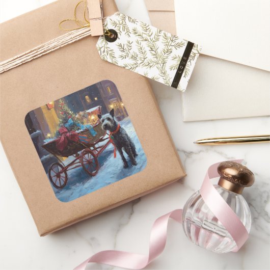 Chesapeake Kerst Feestelijke Periode Vierkante Sticker (Geschenken)