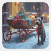 Chesapeake Kerst Feestelijke Periode Vierkante Sticker (Voorkant)