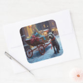 Chesapeake Kerst Feestelijke Periode Vierkante Sticker (Envelop)