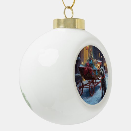 Chesapeake Kerstfeest Seizoen Keramische Bal Ornament (Links)
