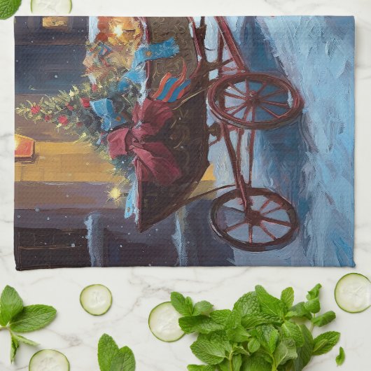 Chesapeake Kerstfeest Seizoen Theedoek (Gevouwen)