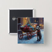 Chesapeake Kerstfeest Seizoen Vierkante Button 5,1 Cm (Voorkant /achterkant)