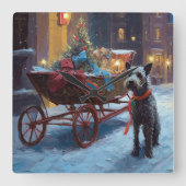 Chesapeake Kerstfeest Seizoen Vierkante Klok (Voorkant)