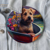 Chesapeake op een peddel: Een Schilderachtig avont Ronde Button 6,0 Cm (In situ)