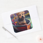 Chesapeake op een peddel: Een Schilderachtig avont Vierkante Sticker (Envelop)