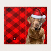 Chesapeake Retriever Red Plaid Kerstvakantie Kaart (Buitenkant ongevouwen)