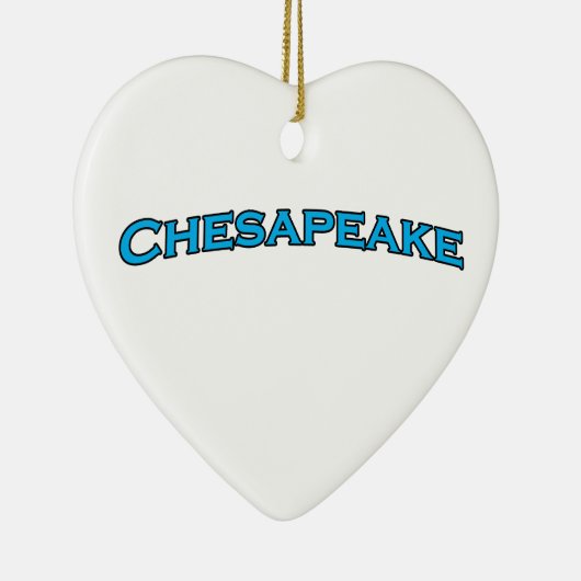 Chesapeake Virginia Arched Text Logo Keramisch Ornament (Rechts)