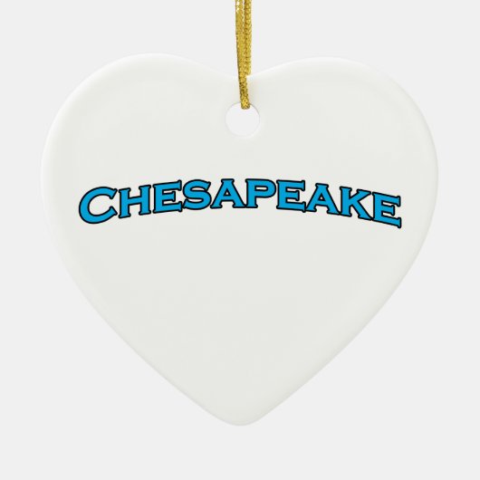 Chesapeake Virginia Arched Text Logo Keramisch Ornament (Voorkant)