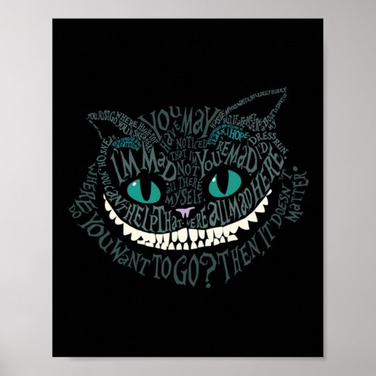 Cheshire Alice Cat was allemaal gek hier Poster (Voorkant)