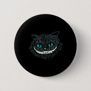 Cheshire Alice Cat was allemaal gek hier Ronde Button 5,7 Cm