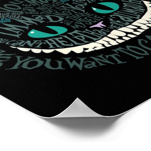 Cheshire Alice Cat We're All Mad Here Wonderland Poster (Hoek)