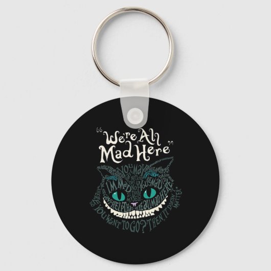 Cheshire Alice Cat We're All Mad Here Wonderland Sleutelhanger (Voorkant)