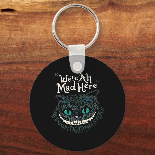 Cheshire Alice Cat We're All Mad Here Wonderland Sleutelhanger (Voorkant)