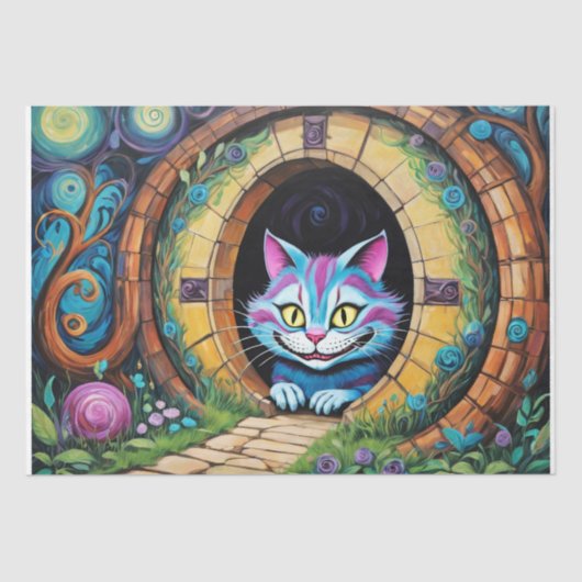 Cheshire Cat #1 - Decoupage- Tissuepapier (Voorkant)