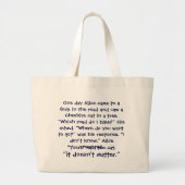 Cheshire Cat Advice Bag Grote Tote Bag (Voorkant)