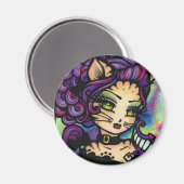 Cheshire Cat Alice in Wonderland Art Hannah Lynn Magneet (Voorkant / Achterkant)