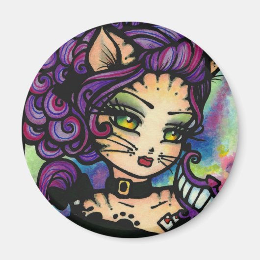 Cheshire Cat Alice in Wonderland Art Hannah Lynn Magneet (Voorkant)