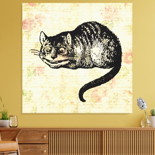 Cheshire Cat Alice in Wonderland Art Illustratie Canvas Afdruk (Insitu (Woonkamer))