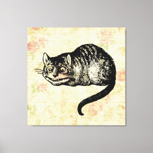 Cheshire Cat Alice in Wonderland Art Illustratie Canvas Afdruk