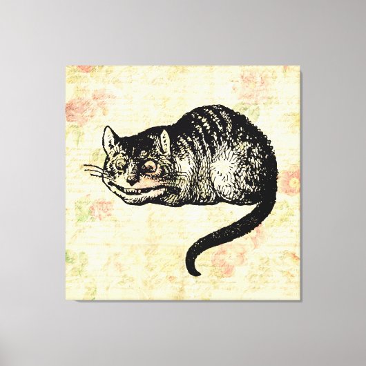 Cheshire Cat Alice in Wonderland Art Illustratie Canvas Afdruk (Voorkant)