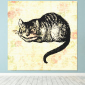 Cheshire Cat Alice in Wonderland Art Illustratie Canvas Afdruk (Insitu (Houten vloer))