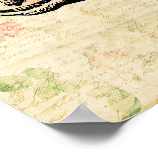 Cheshire Cat Alice in Wonderland Art Illustratie Poster (Hoek)