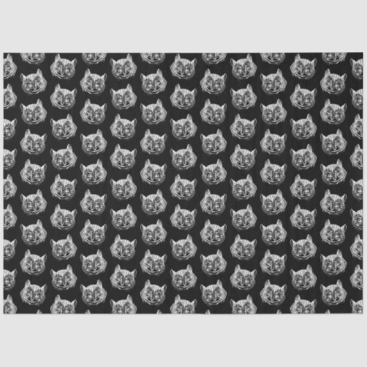 Cheshire Cat Alice in Wonderland Black  Art Tissuepapier (Voorkant)