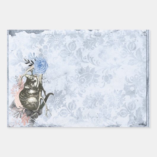 Cheshire Cat Alice in Wonderland Blue Inpakpapier Vel (Voorkant 2)