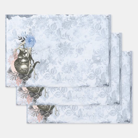 Cheshire Cat Alice in Wonderland Blue Inpakpapier Vel (Set)