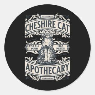 Cheshire Cat - Alice in Wonderland Book de de Ronde Sticker