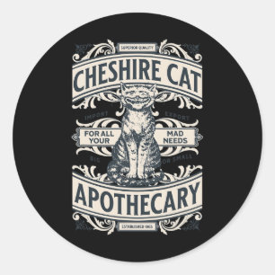 Cheshire Cat - Alice in Wonderland  Book de de Ronde Sticker