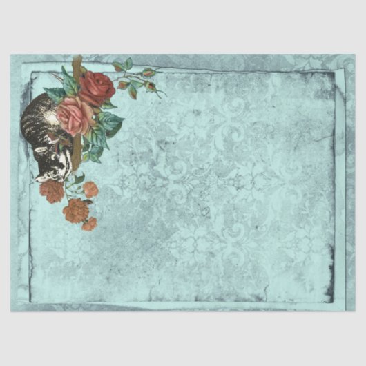 Cheshire Cat Alice in Wonderland Decoupage Tissuepapier (Voorkant)