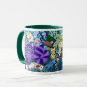 Cheshire Cat Alice in Wonderland Fantasy Art Mok (Voorkant links)