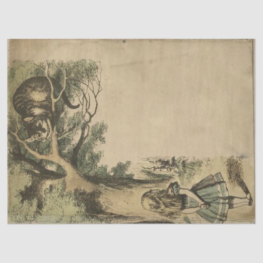  Cheshire Cat Alice in Wonderland Ontkoppeling Tissuepapier (Voorkant)
