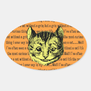 Cheshire Cat - Alice in Wonderland Ovale Sticker