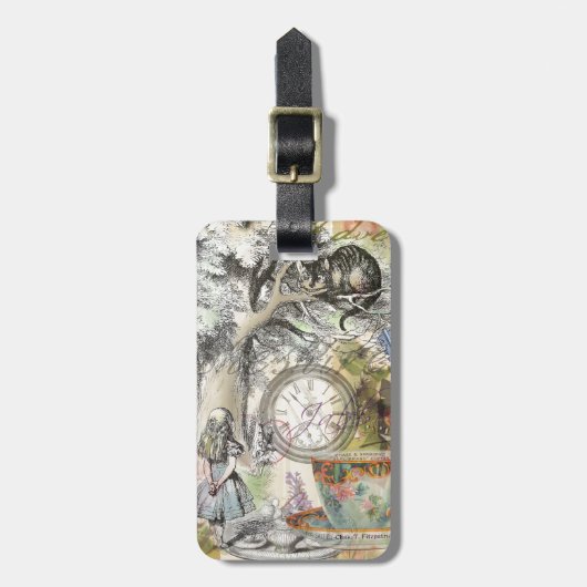 Cheshire Cat Alice Wonderland Bagagelabel (Voorkant verticaal)