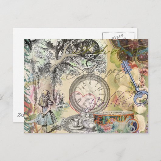 Cheshire Cat Alice Wonderland Briefkaart (Voorkant / Achterkant)