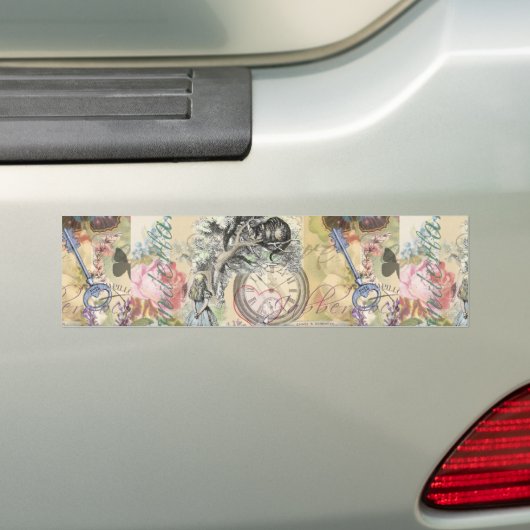 Cheshire Cat Alice Wonderland Bumpersticker (Op auto)
