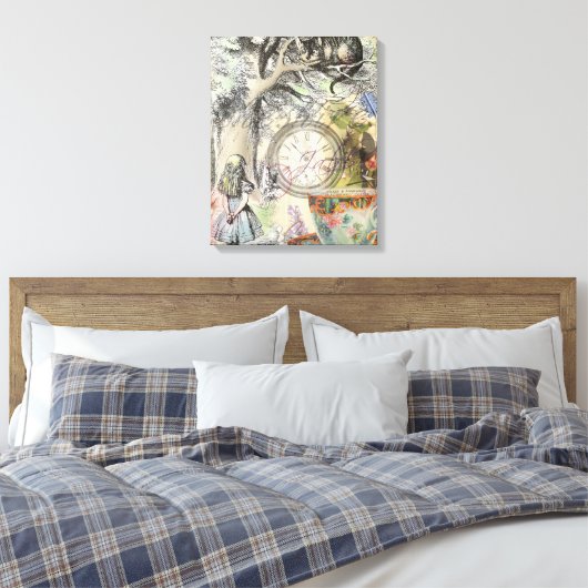 Cheshire Cat Alice Wonderland Canvas Afdruk (Insitu (Slaapkamer))