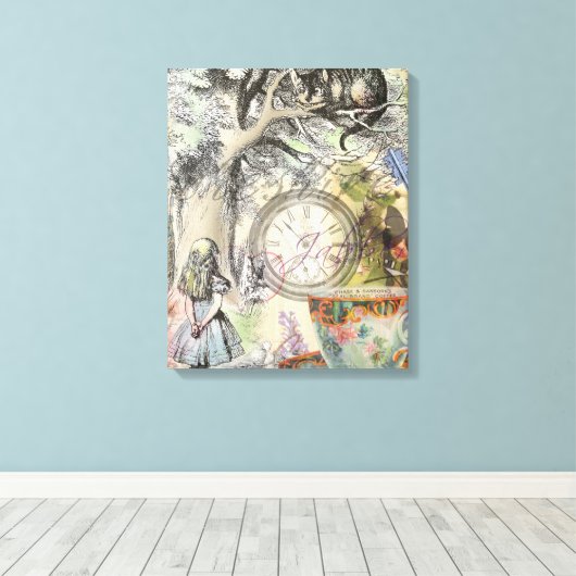 Cheshire Cat Alice Wonderland Canvas Afdruk (Insitu (Houten vloer))
