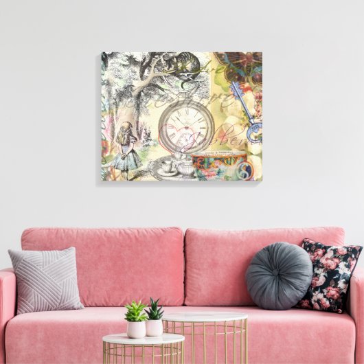 Cheshire Cat Alice Wonderland Canvas Afdruk (Insitu (Woonkamer))