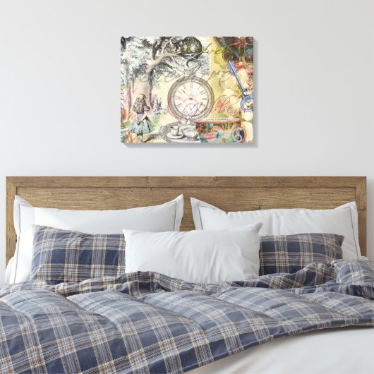 Cheshire Cat Alice Wonderland Canvas Afdruk (Insitu (Slaapkamer))