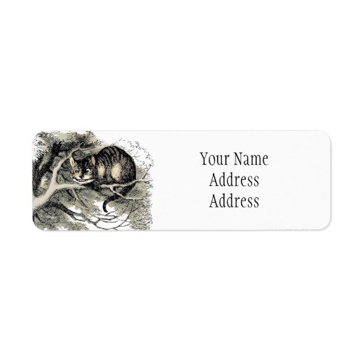 Cheshire Cat Alice Wonderland Etiket (Voorkant)