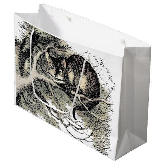 Cheshire Cat Alice Wonderland Groot Cadeauzakje (Voorkant Gekanteld)